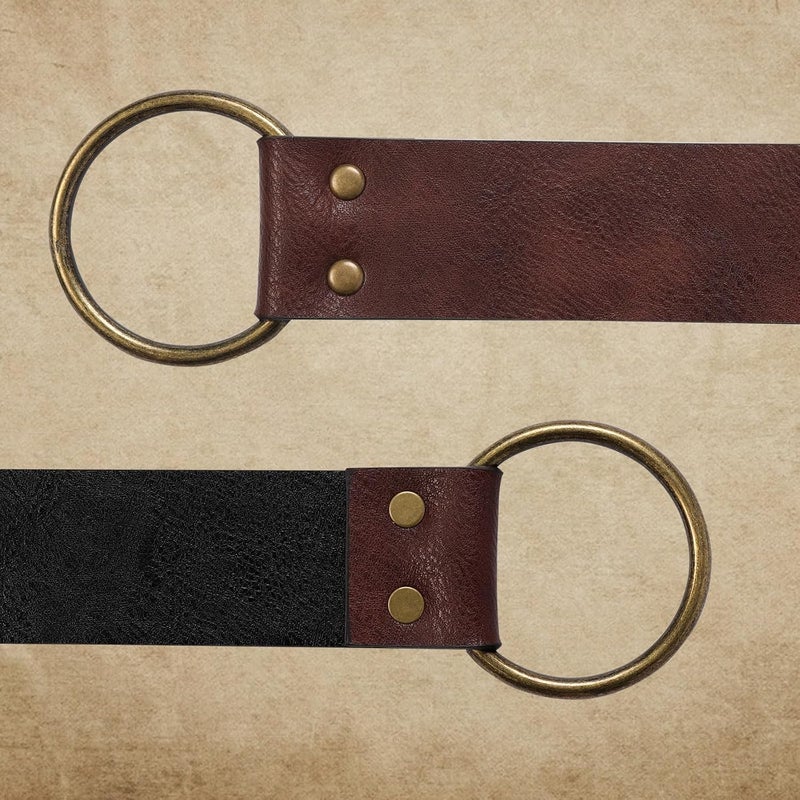 Berenlu Renaissance Belt, Durable Medieval Leather Belt, Viking Pirate Costume Belt for LARP, Ren Faire, Cosplay Accessories - Image 5